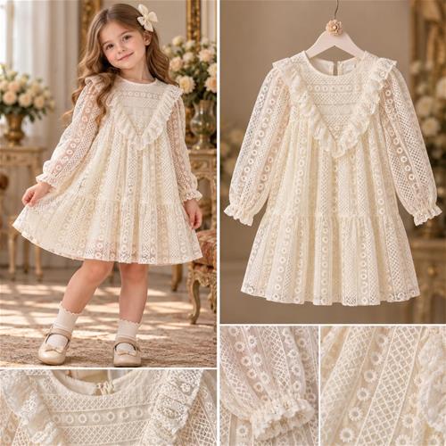 پیراهن کرم تور گلدار zara/کد :20303666