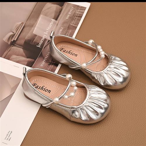 کفش نقره ای مروارید براق کد 775436