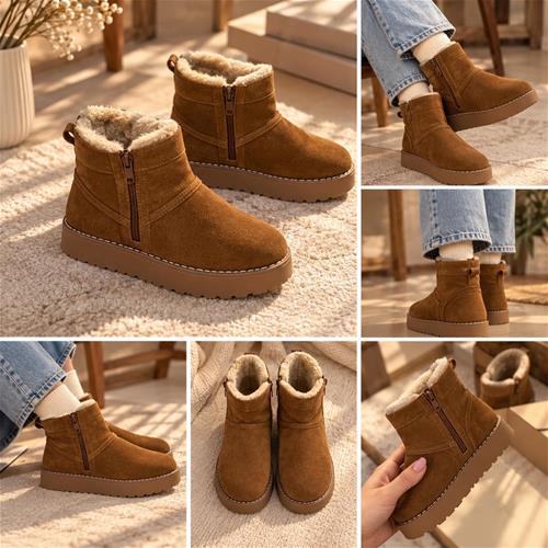 نیم بوت چرم طبیعی داخل خز zara /کد :3025525